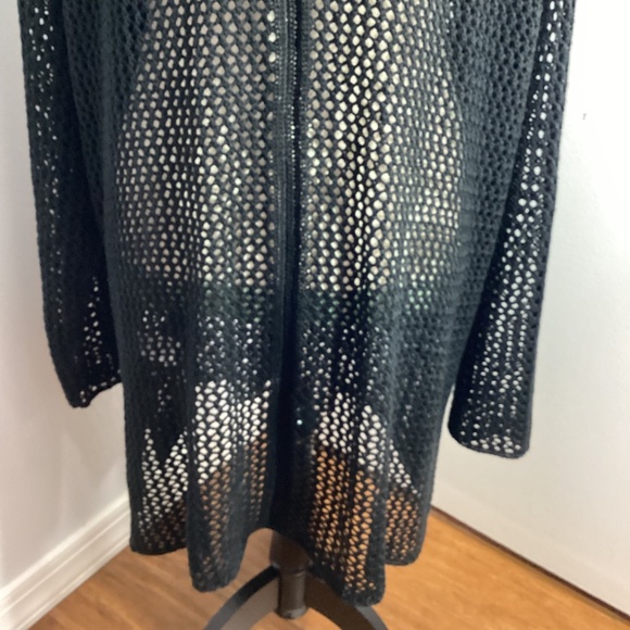 ELLOS 22/24 WOMAN PLUS BLACK CROCHET COVER UP SWEATER VERSATILE - Picture 6 of 12